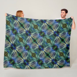 Kurze Querstreifen in grün und blau Fleecedecke