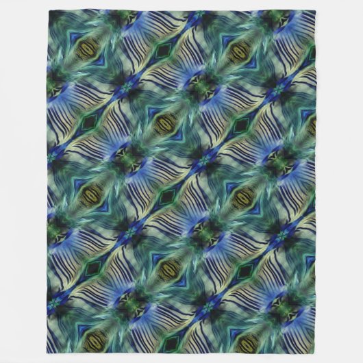 Kurze Querstreifen in grün und blau Fleecedecke (Vorderseite)