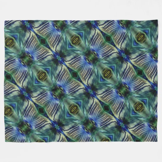 Kurze Querstreifen in grün und blau Fleecedecke (Vorderseite (Horizontal))