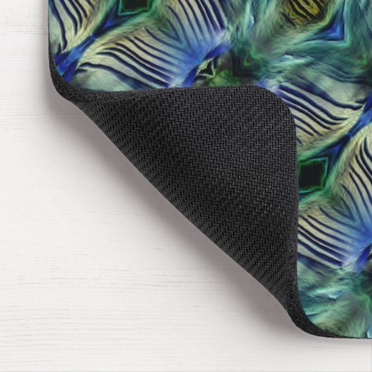 Kurze Querstreifen in grün und blau Mousepad (Ecke)