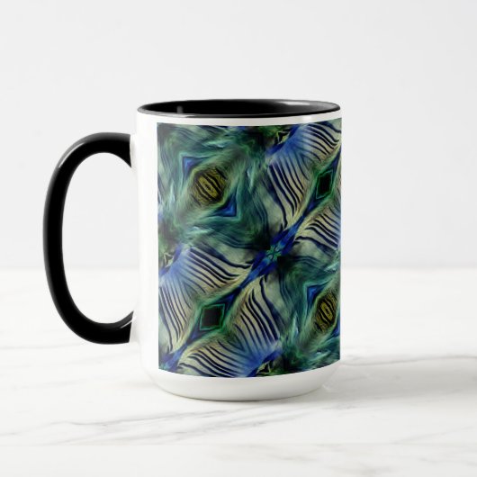 Kurze Querstreifen in grün und blau Tasse (Links)