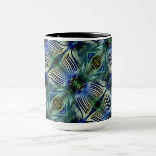 Kurze Querstreifen in grün und blau Tasse (Zentrum)