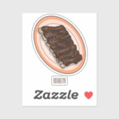 Kurze Rippen Cartoon-Abbildung Aufkleber (Blatt)