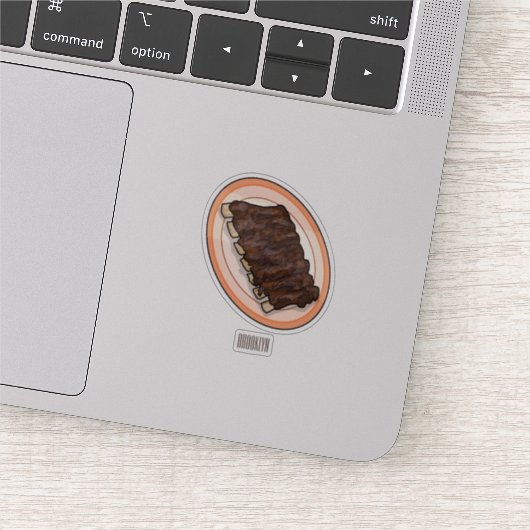 Kurze Rippen Cartoon-Abbildung Aufkleber (Ausschnitt)