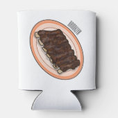 Kurze Rippen Cartoon-Abbildung Dosenkühler (Rückseite)