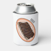 Kurze Rippen Cartoon-Abbildung Dosenkühler (Kanne Rückseite)