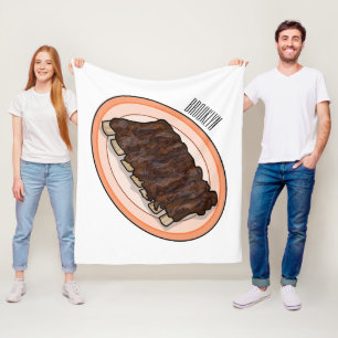 Kurze Rippen Cartoon-Abbildung Fleecedecke