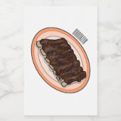 Kurze Rippen Cartoon-Abbildung Lebensmitteletikett (Einzelnes Label)