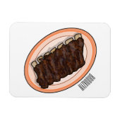 Kurze Rippen Cartoon-Abbildung Magnet (Horizontal)