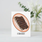 Kurze Rippen Cartoon-Abbildung Postkarte (Stehend Vorderseite)