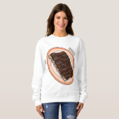 Kurze Rippen Cartoon-Abbildung Sweatshirt (Vorne ganz)