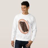 Kurze Rippen Cartoon-Abbildung Sweatshirt (Vorne ganz)