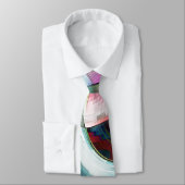 Kurze Schachbrettmuster in fast farbigen Farben Krawatte (Gebunden)