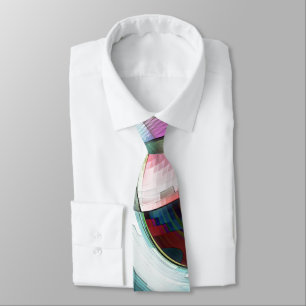 Kurze Schachbrettmuster in fast farbigen Farben Krawatte