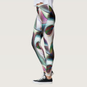 Kurze Schachbrettmuster in fast farbigen Farben Leggings (Links)