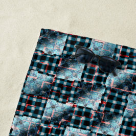 Kurze Schachplätze, die destruktiven Mosaiken ausg Strandtuch