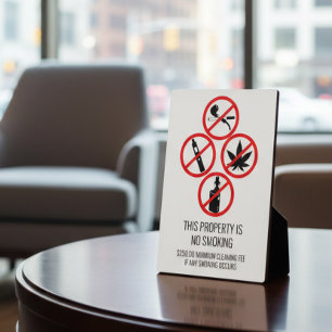 Kurze Term Rental Business Keine rauchfreien Zigar Fotoplatte