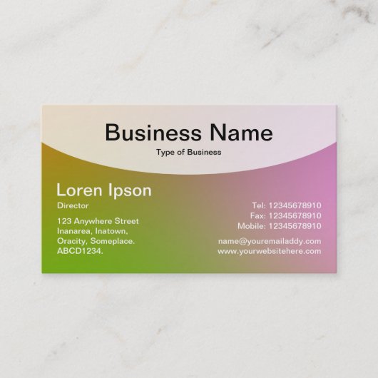 Kurze Top v4d - weiche Gradients Business Card Visitenkarte (Vorderseite)