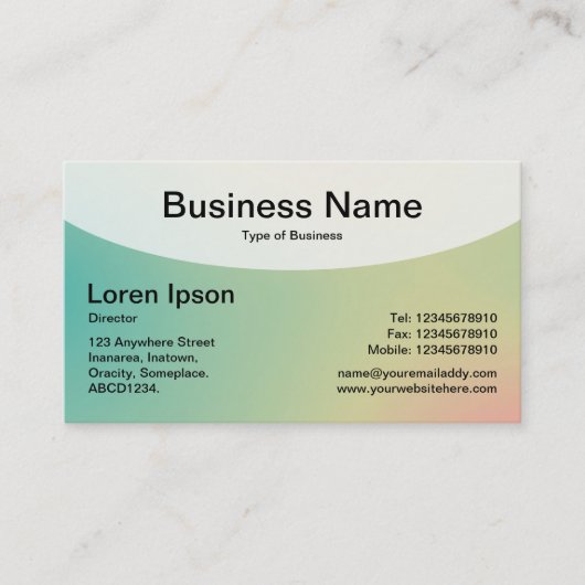 Kurze Top v4d - weiche Gradients Business Card Visitenkarte (Vorderseite)