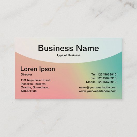 Kurze Top v4d - weiche Gradients Business Card Visitenkarte (Vorderseite)