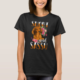 Kurze und leichte Niedliche Blume Dackel Weiner Do T-Shirt