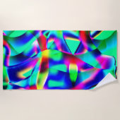 Kurze und sehr farbenfrohe Formen, grüne Prägungen Strandtuch (Vorderseite)