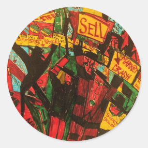kurze Verkäufer Runder Aufkleber