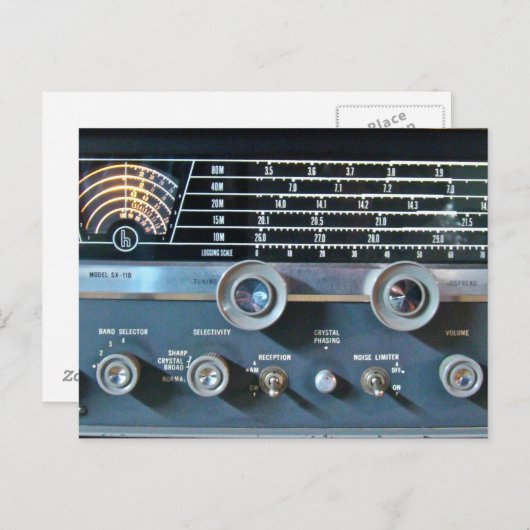 Kurze Wave Radio Receiver Postkarte (Vorne/Hinten)