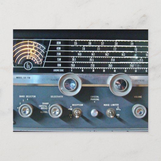 Kurze Wave Radio Receiver Postkarte (Vorderseite)