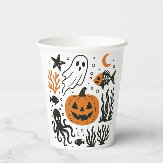 Kürzen im Ozean Pappbecher (Rückseite)