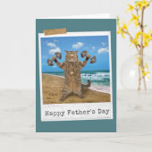 Kürzen von Eisen! Cat Happy Father's Day Card Karte (Gelbe Blume)