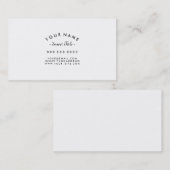 Kurzer Beruflicher Schwarz-Weiß-Text Visitenkarte (Vorne/Hinten)