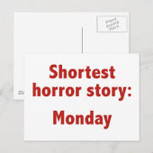 Kurzer Horror: Montag Postkarte (Vorne/Hinten)