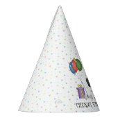 Kurzer Hufhund aus Schwarz und Tan - Geburtstag Partyhütchen (Links)