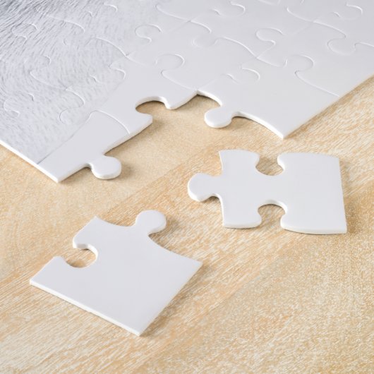 Kurzer Hufhund in Graustufen (schwarz und weiß) Puzzle (Seite)