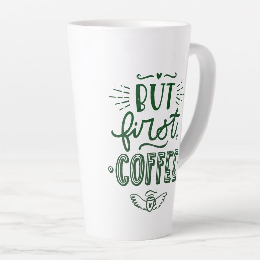 Kurzer Kaffeekonzept Grüne Kalligraphie Tor Milchtasse (Rechte Ecke)