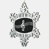 Kurzer Klavierschlüssel und Treppenspalte Schneeflocken Zinn-Ornament (Rechts)