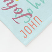 Kurzer Name Muster Typografie Blue Baby Fleecedecke (Ecke)