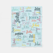 Kurzer Name Muster Typografie Blue Baby Fleecedecke (Vorderseite)