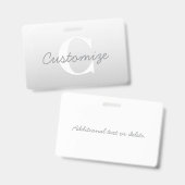 Kurzer Name oder anderer Text mit Monogramm | Grad Ausweis (Front & Back)