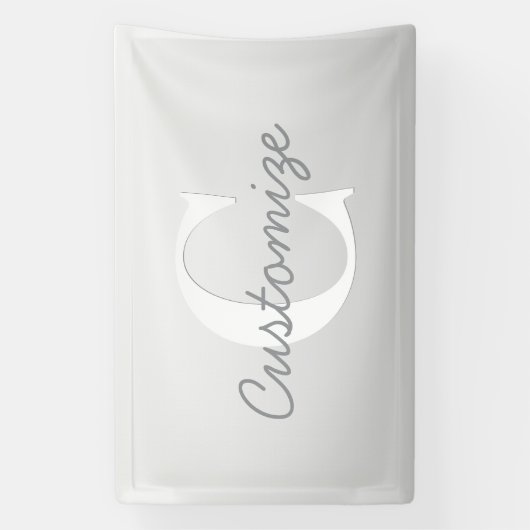 Kurzer Name oder anderer Text mit Monogramm | Grad Banner (Vertikal)