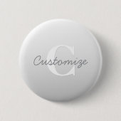 Kurzer Name oder anderer Text mit Monogramm | Grad Button (Vorderseite)