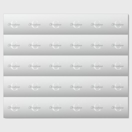 Kurzer Name oder anderer Text mit Monogramm | Grad Geschenkpapier (Flach)