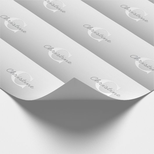 Kurzer Name oder anderer Text mit Monogramm | Grad Geschenkpapier (Ecke)
