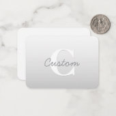 Kurzer Name oder anderer Text mit Monogramm | Grad Mitteilungskarte (Vorderseite/Rückseite Beispiel)