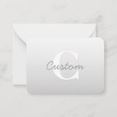 Kurzer Name oder anderer Text mit Monogramm | Grad Mitteilungskarte (Vorderseite)