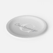 Kurzer Name oder anderer Text mit Monogramm | Grad Pappteller (Schrägansicht)