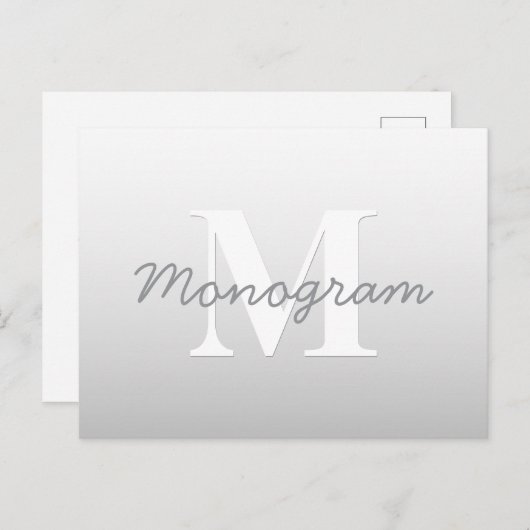 Kurzer Name oder anderer Text mit Monogramm | Grad Postkarte (Vorne/Hinten)