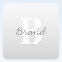 Kurzer Name oder anderer Text mit Monogramm | Grad Quadratischer Aufkleber