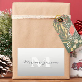 Kurzer Name oder anderer Text mit Monogramm | Grad Rechteckiger Aufkleber